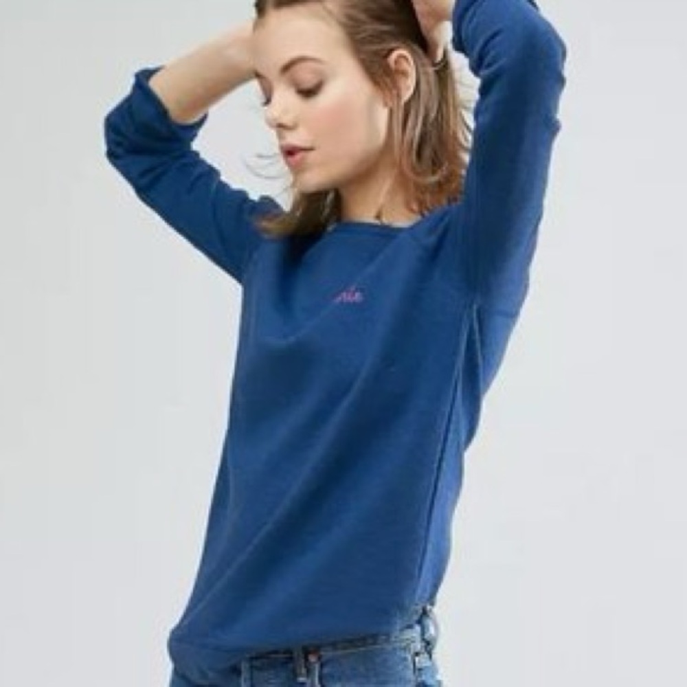 MAISON LABICHE Blue “followme” Embroidered Sweatshirt